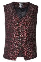 Veston aristocrate noir motifs arabesque rouge, boutons et poches, Punk Rave