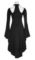 PUNK RAVE SHOP PQ-184 Sleeveless black dress with harness effect star neck and lacing, gothic witchy