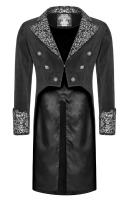 Black tailcoat jacket with baroque pattern parts, Victorian aristocrat, Punk Rave