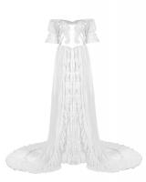 White satin long dress with e...