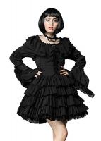 PUNK RAVE SHOP LQ-063 Black sleeveless dress with layers of lace, gothic lolita Punk Rave LQ-063